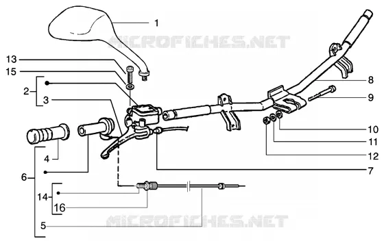 Handlebars component parts GILERA GILERA-SCOOTER 50 RUNNER 2004  Runner 50 Purejet