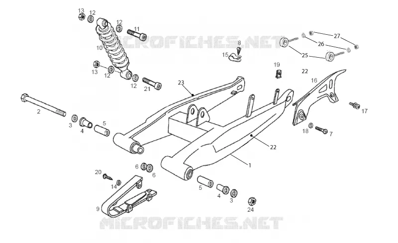 Swing arm - Shock absorber GILERA GILERA-MOTORCYCLES 50 RCR 2014  RCR 50