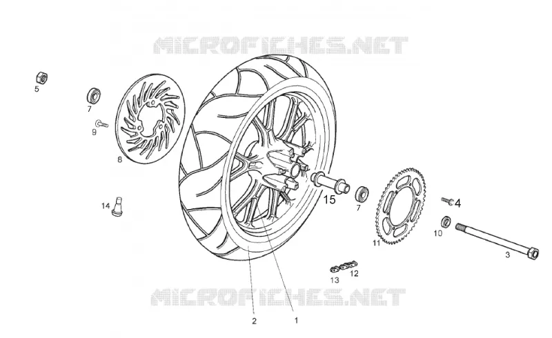 Rear wheel GILERA GILERA-MOTORCYCLES 50 SMT 2016  SMT 50