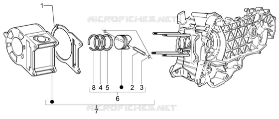 Cylinder-piston-wrist pin, assy VESPA VESPA-SCOOTER 200 GRANTURISMO 2003  Granturismo L