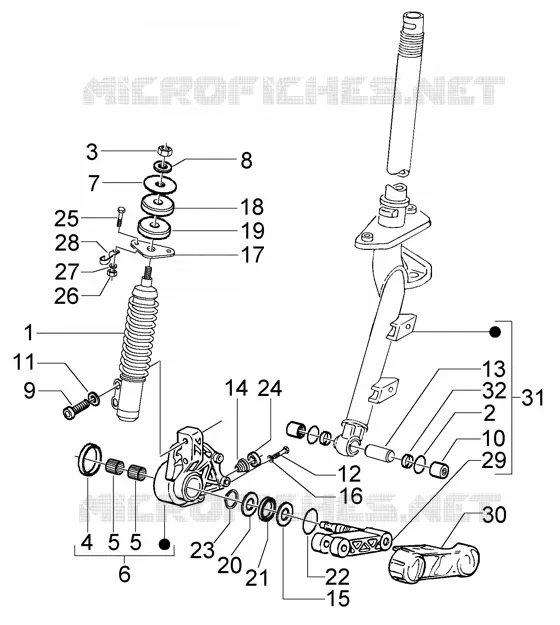 Steering column-disc brake VESPA VESPA-SCOOTER 200 GRANTURISMO 2003  Granturismo L