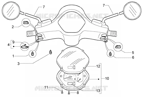 Electrical device-speedometers kms. VESPA VESPA-SCOOTER 200 GRANTURISMO 2004  Granturismo L