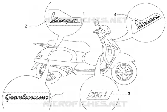 Emblemes VESPA VESPA-SCOOTER 200 GRANTURISMO 2004  Granturismo L