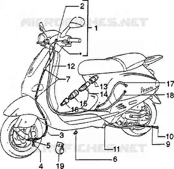 Starting motor-starter lever VESPA VESPA-SCOOTER 50 ET2 Other year  ET2 50