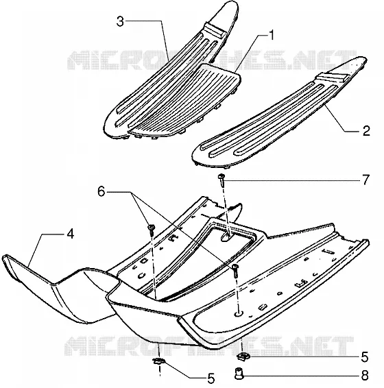 Footrest - Rubber mats VESPA VESPA-SCOOTER 125 ET4 Other year  ET4 125