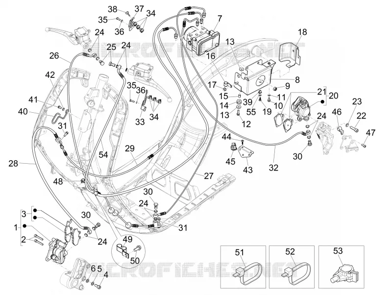 Brakes pipes - Calipers (ABS) VESPA VESPA-SCOOTER 125 946 2015  946 125 4T 3V ABS E3