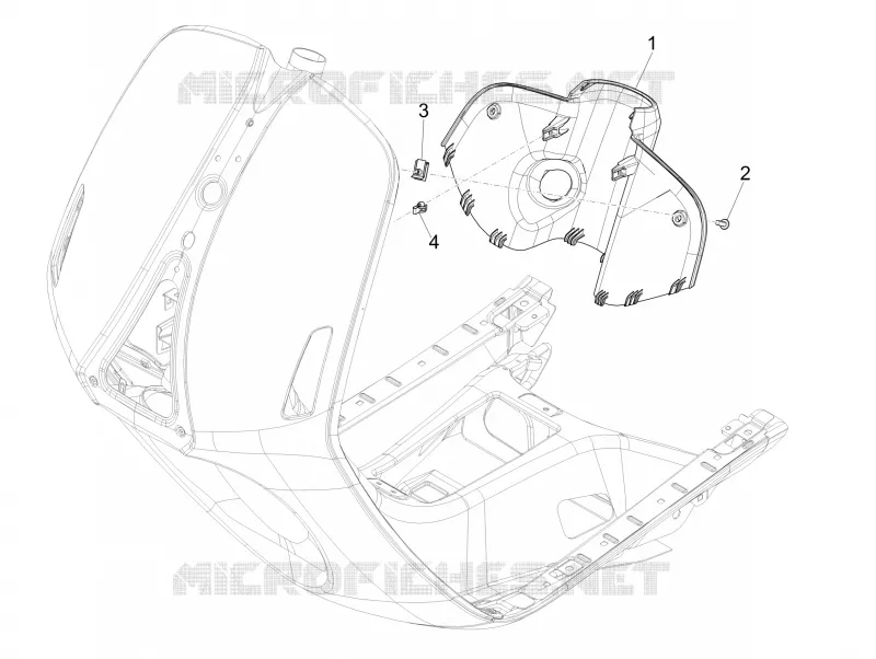 Front glove-box - Knee-guard panel VESPA VESPA-SCOOTER 125 946 2017  946 RED 125 4T 3V ABS E4