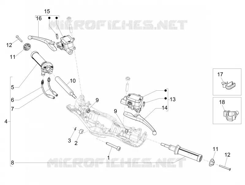 Handlebars - Master cil. VESPA VESPA-SCOOTER 125 946 2016  946 RED 125 4T 3V ABS E4