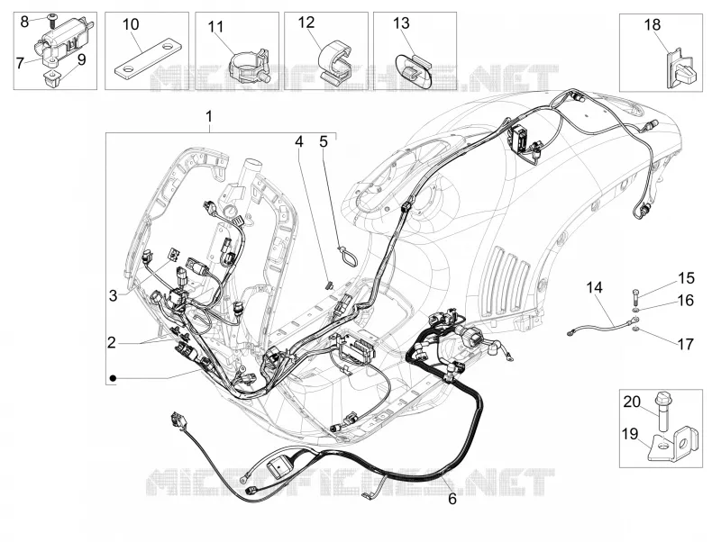 Main cable harness VESPA VESPA-SCOOTER 125 946 2014  946 125 4T 3V ABS E3