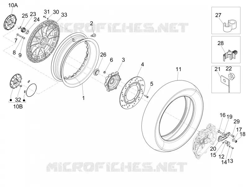 Rear wheel VESPA VESPA-SCOOTER 125 946 2015  946 125 4T 3V ABS E3