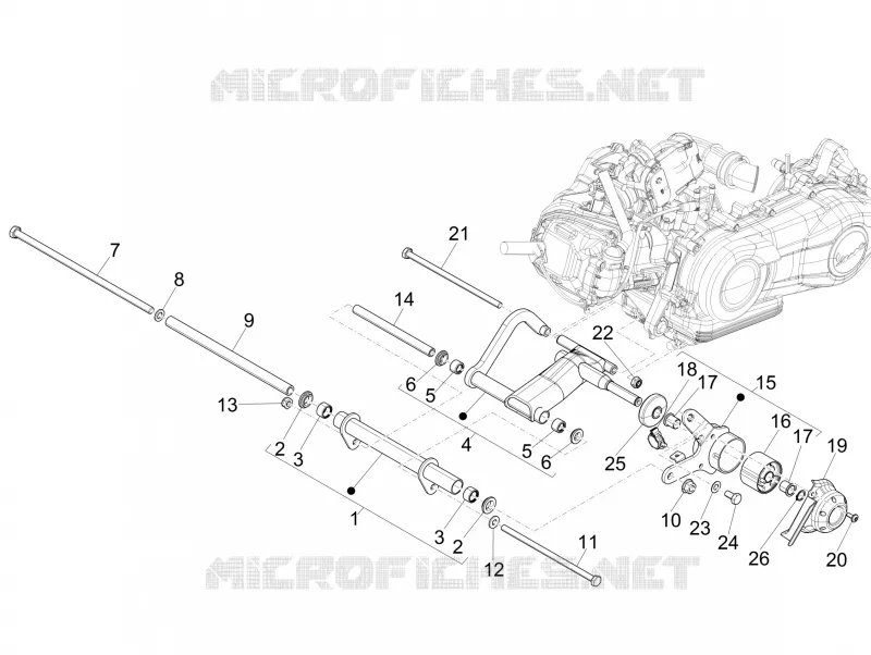 Swinging arm VESPA VESPA-SCOOTER 125 946 2014  946 125 4T 3V ABS E3