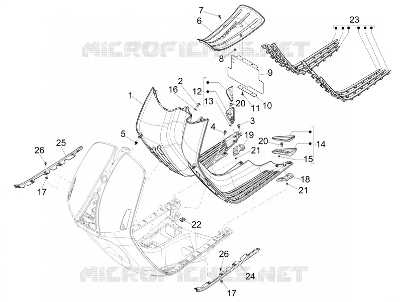Central cover - Footrests VESPA VESPA-SCOOTER 150 946 2018  946 150 4T 3V ABS