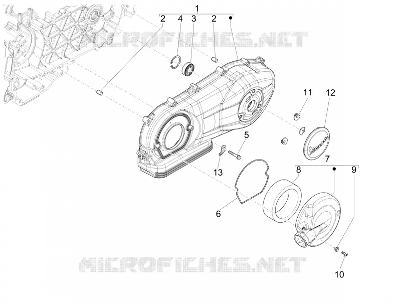 Crankcase cover - Crankcase cooling VESPA VESPA-SCOOTER 150 946 2017  946 150 4T 3V ABS