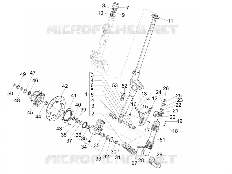 Fork/steering tube - Steering bearing unit VESPA VESPA-SCOOTER 150 946 2013  946 150 4T 3V ABS