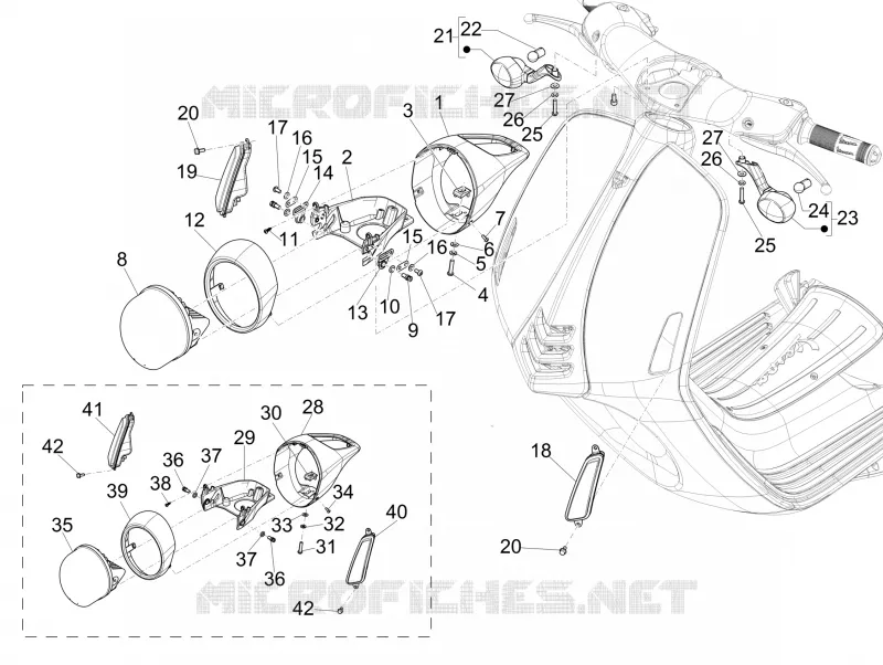 Front headlamps - Turn signal lamps VESPA VESPA-SCOOTER 150 946 2014  946 150 4T 3V ABS