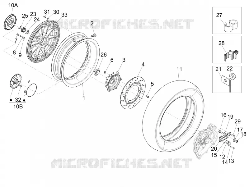 Rear wheel VESPA VESPA-SCOOTER 150 946 2018  946 150 4T 3V ABS