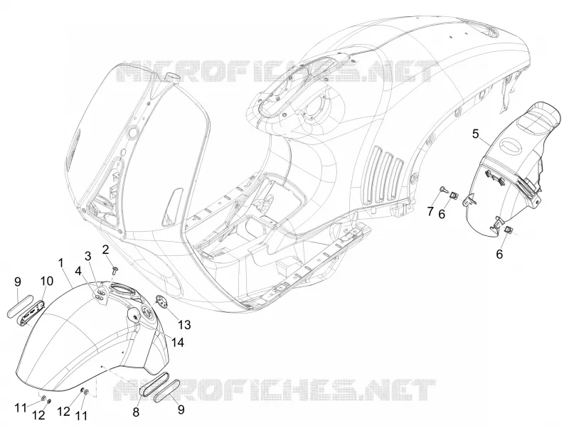 Wheel huosing - Mudguard VESPA VESPA-SCOOTER 150 946 2014  946 150 4T 3V ABS