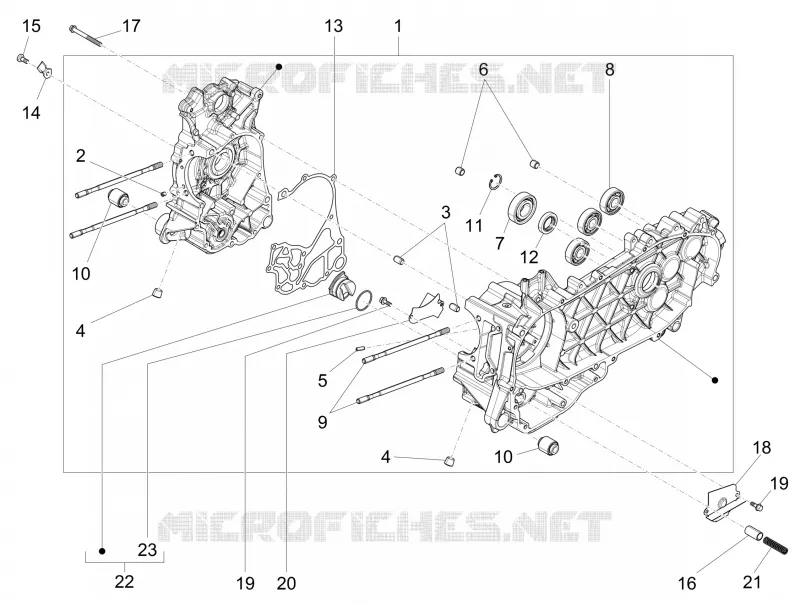 Crankcase VESPA VESPA-SCOOTER 150 946 2015  946 ARMANI 150 4T 3V ABS E3