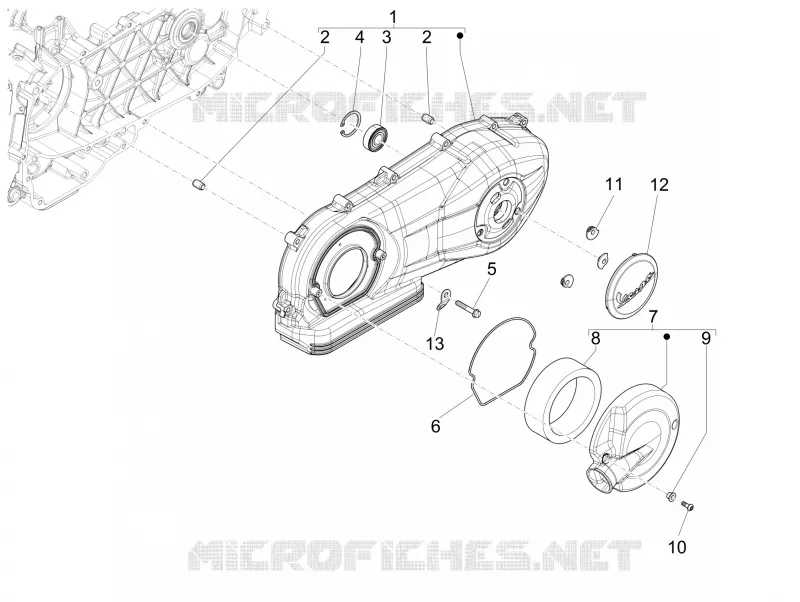 Crankcase cover - Crankcase cooling VESPA VESPA-SCOOTER 150 946 2016  946 ARMANI 150 4T 3V ABS E3