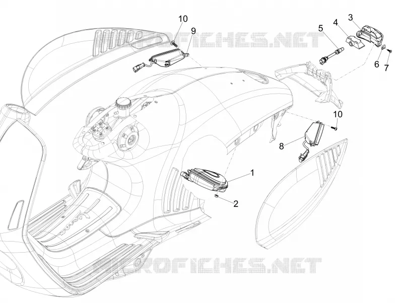 Rear headlamps - Turn signal lamps VESPA VESPA-SCOOTER 150 946 2015  946 ARMANI 150 4T 3V ABS E3
