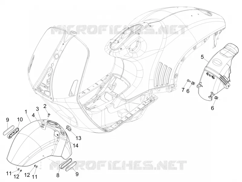 Wheel huosing - Mudguard VESPA VESPA-SCOOTER 150 946 2016  946 ARMANI 150 4T 3V ABS E3