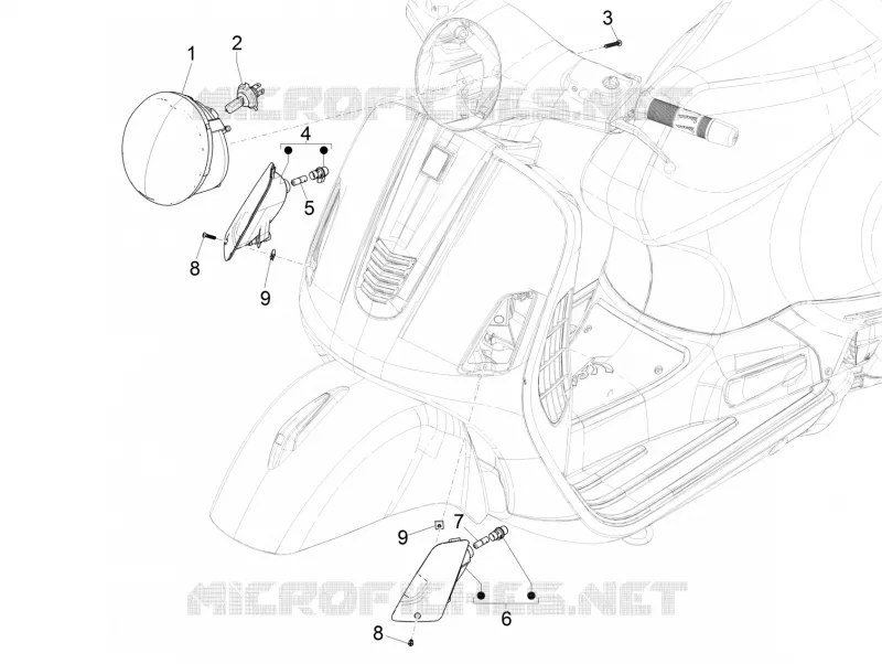 Front headlamps - Turn signal lamps VESPA VESPA-SCOOTER 300 GTS 2017  GTS 300 ie ABS E4