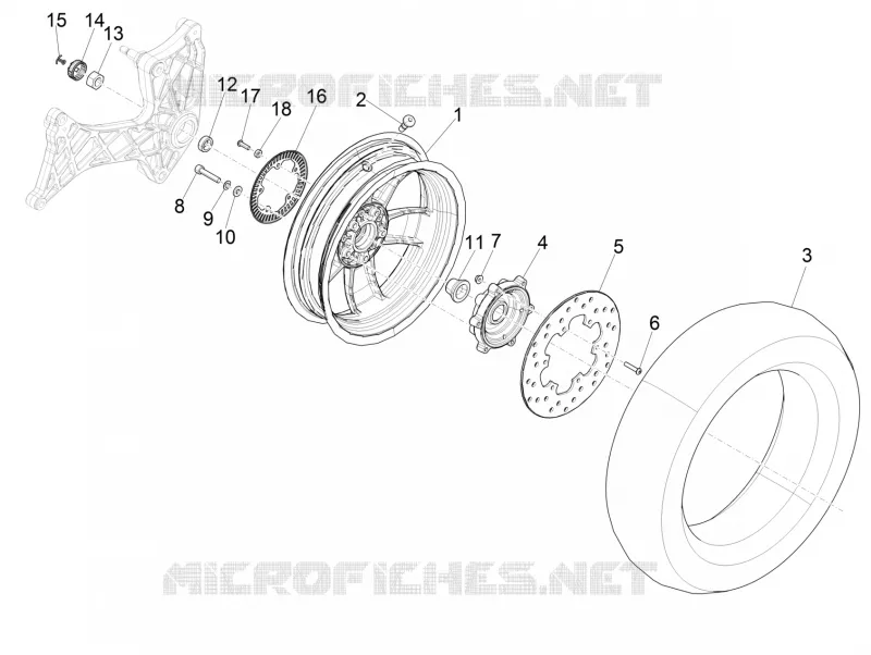 Rear wheel VESPA VESPA-SCOOTER 300 GTS 2017  GTS 300 ie ABS E4
