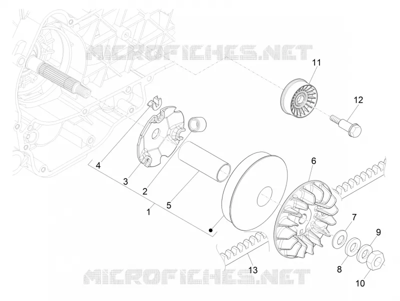 Driving pulley VESPA VESPA-SCOOTER 300 GTV 2017  GTV 300 SEI GIORNI ie E4 ABS