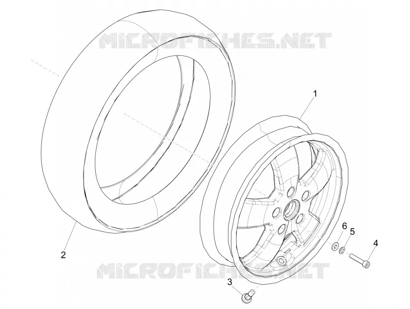 Front wheel VESPA VESPA-SCOOTER 300 GTV 2017  GTV 300 SEI GIORNI ie E4 ABS