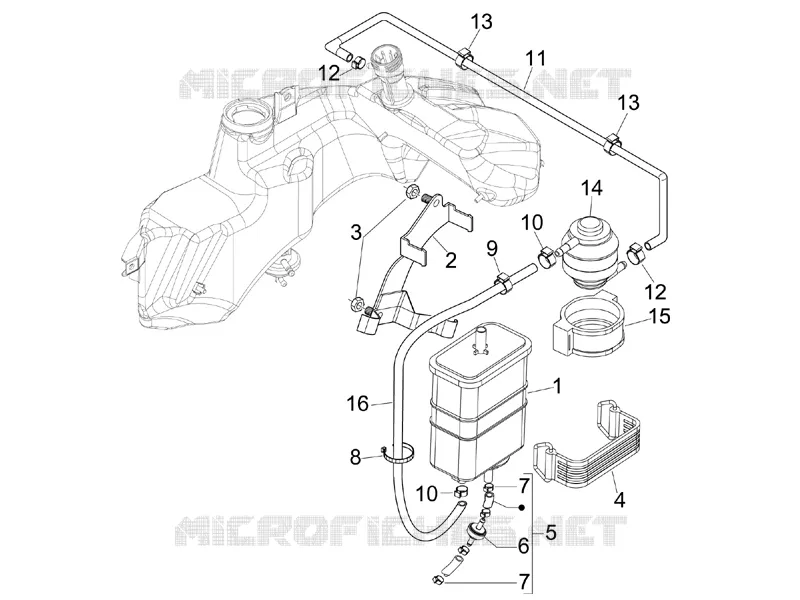 Anti-percolation system VESPA VESPA-SCOOTER 300 GTV 2017  GTV 300 SEI GIORNI ie E4 ABS