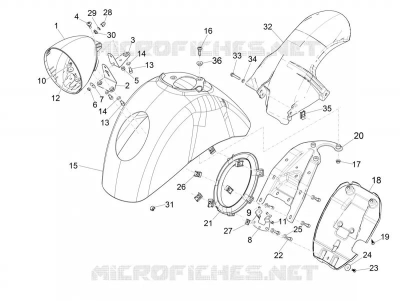 Wheel huosing - Mudguard VESPA VESPA-SCOOTER 300 GTV 2017  GTV 300 SEI GIORNI ie E4 ABS