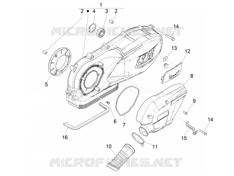 Crankcase cover - Crankcase cooling VESPA VESPA-SCOOTER 125 SPRINT 2017  Sprint 125 4T 3V IGET E4 ABS