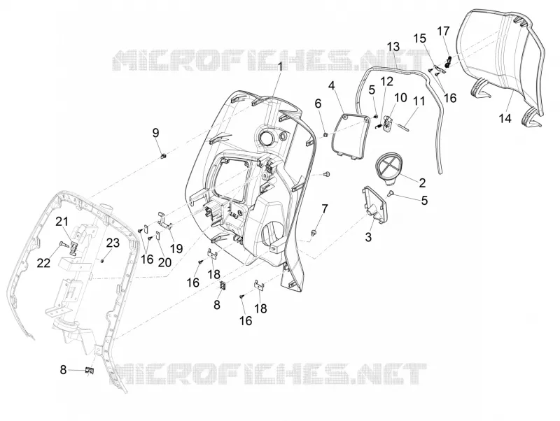 Front glove-box - Knee-guard panel VESPA VESPA-SCOOTER 125 SPRINT 2018  Sprint 125 4T 3V IGET E4 ABS
