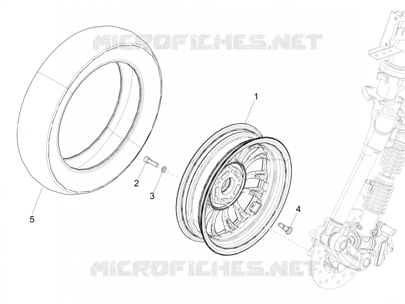 Front wheel VESPA VESPA-SCOOTER 125 SPRINT 2018  Sprint 125 4T 3V IGET E4 ABS