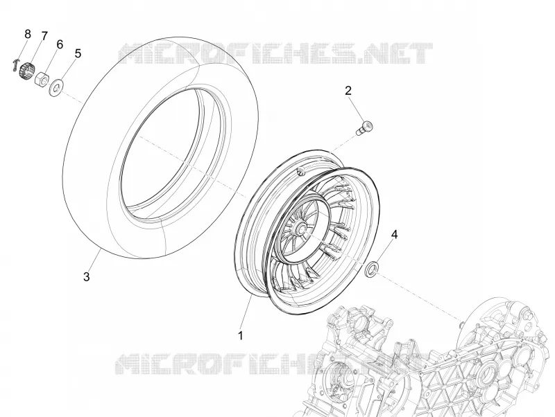 Rear wheel VESPA VESPA-SCOOTER 125 SPRINT 2017  Sprint 125 4T 3V IGET E4 ABS