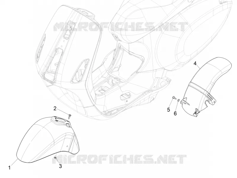 Wheel huosing - Mudguard VESPA VESPA-SCOOTER 125 SPRINT 2018  Sprint 125 4T 3V IGET E4 ABS