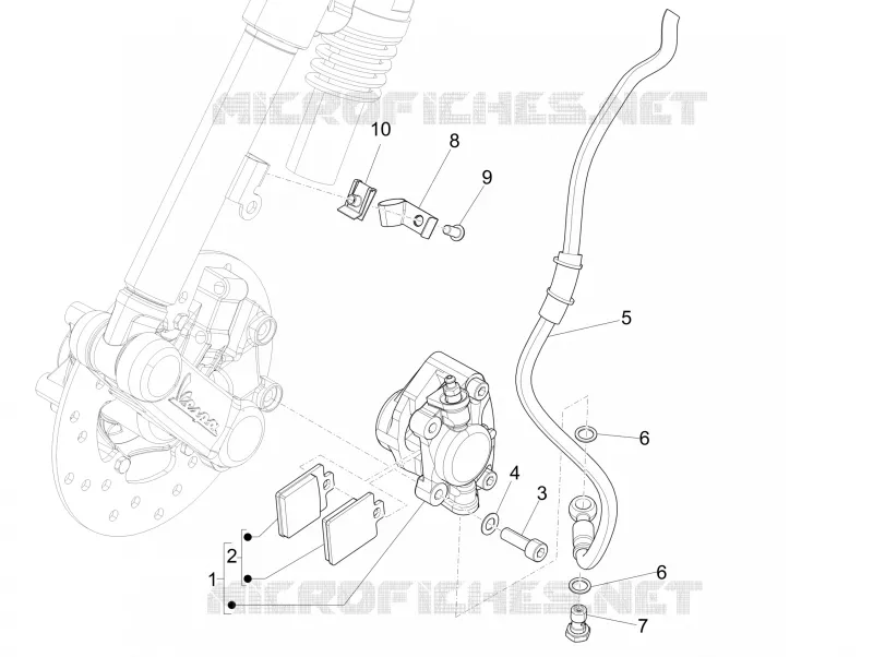 Brakes pipes - Calipers VESPA VESPA-SCOOTER 50 SPRINT 2018  Sprint 50 4T 3V E4