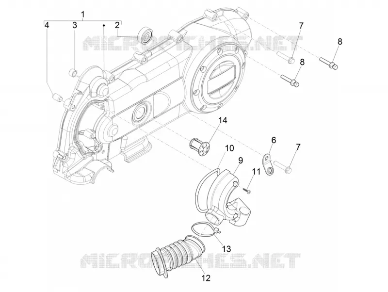 Crankcase cover - Crankcase cooling VESPA VESPA-SCOOTER 50 SPRINT 2017  Sprint 50 4T 3V E4