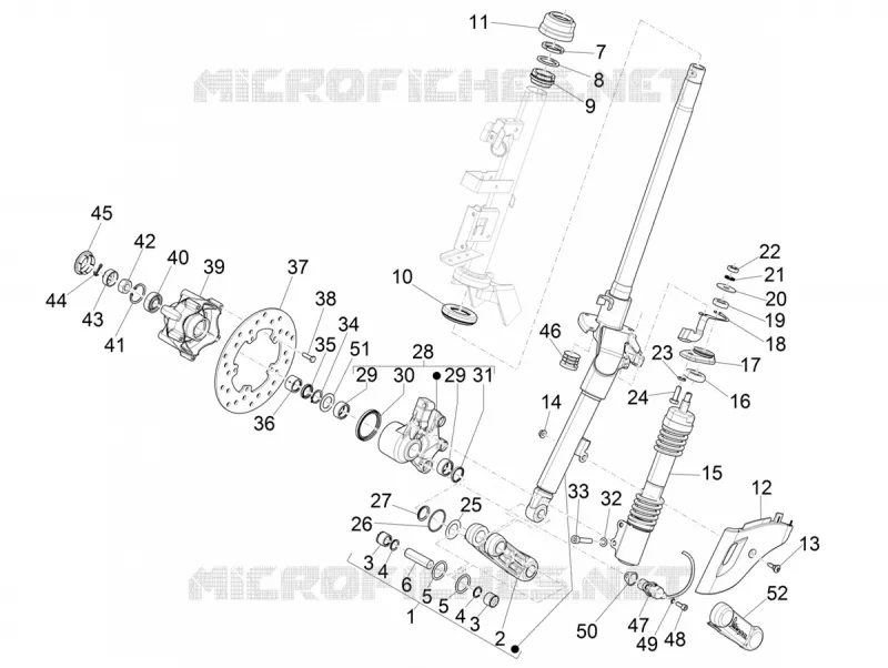 Fork/steering tube - Steering bearing unit VESPA VESPA-SCOOTER 50 SPRINT 2017  Sprint 50 4T 3V E4