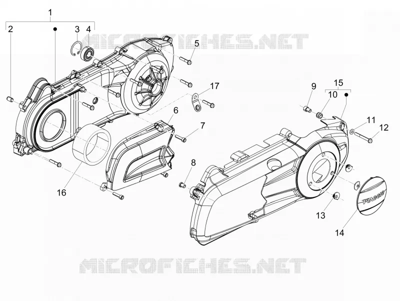 Crankcase cover - Crankcase cooling PIAGGIO PIAGGIO-SCOOTER 300 BEVERLY 2019  Beverly 300 ie ABS Euro 4