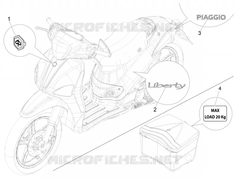 STICKERS - LABELS PIAGGIO PIAGGIO-SCOOTER 125 LIBERTY 2019  Liberty 125 4T Euro 4 Poste