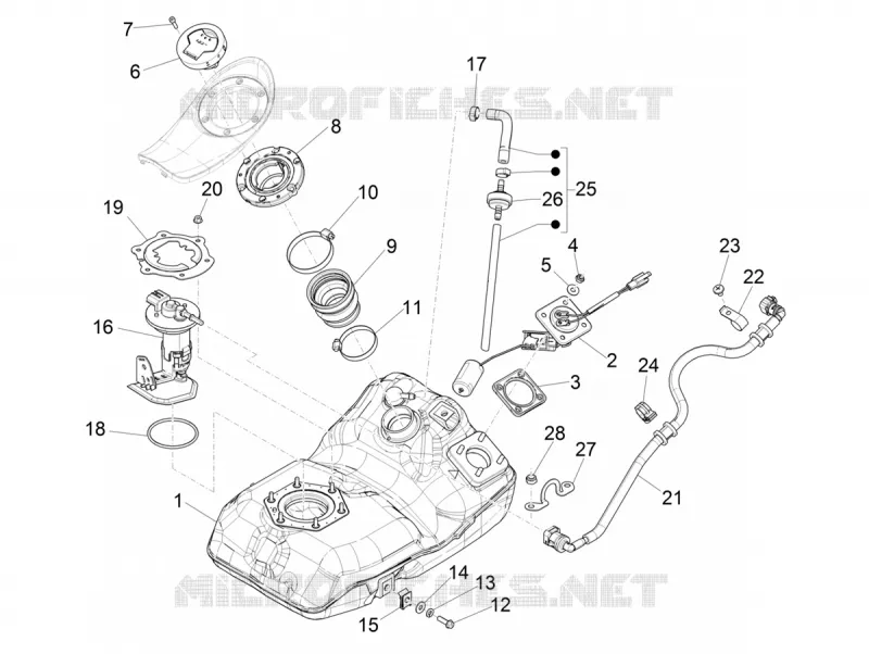 Fuel tank PIAGGIO PIAGGIO-SCOOTER 150 MEDLEY 2020  Medley 150 4T ie ABS Euro 4