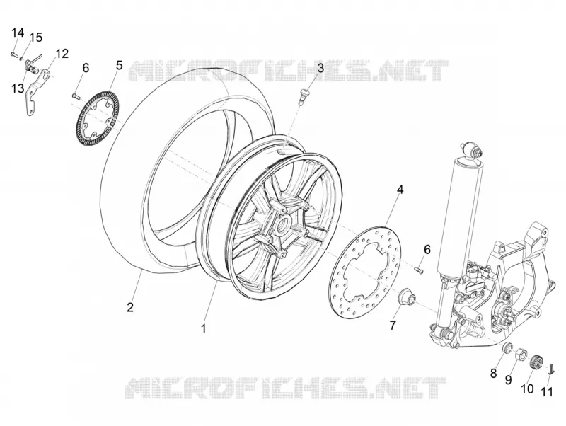 REAR WHEEL PIAGGIO PIAGGIO-SCOOTER 300 MP3 2019  MP3 300 HPE / 300 HPE Sport Euro 4 ABS