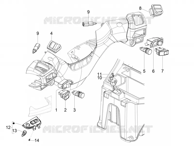 SWITCHES PIAGGIO PIAGGIO-SCOOTER 300 MP3 2019  MP3 300 HPE / 300 HPE Sport Euro 4 ABS
