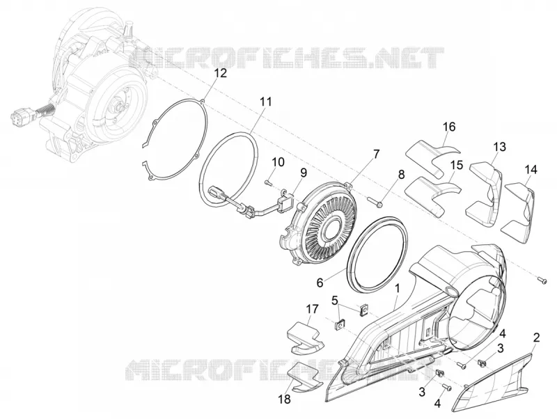 Crankcase cover - Crankcase cooling VESPA VESPA-SCOOTER Electric VESPA 2018  Elettrica