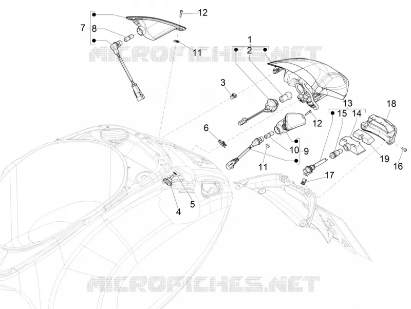 TAIL LIGHTS - INDICATORS VESPA VESPA-SCOOTER Electric VESPA 2019  Elettrica