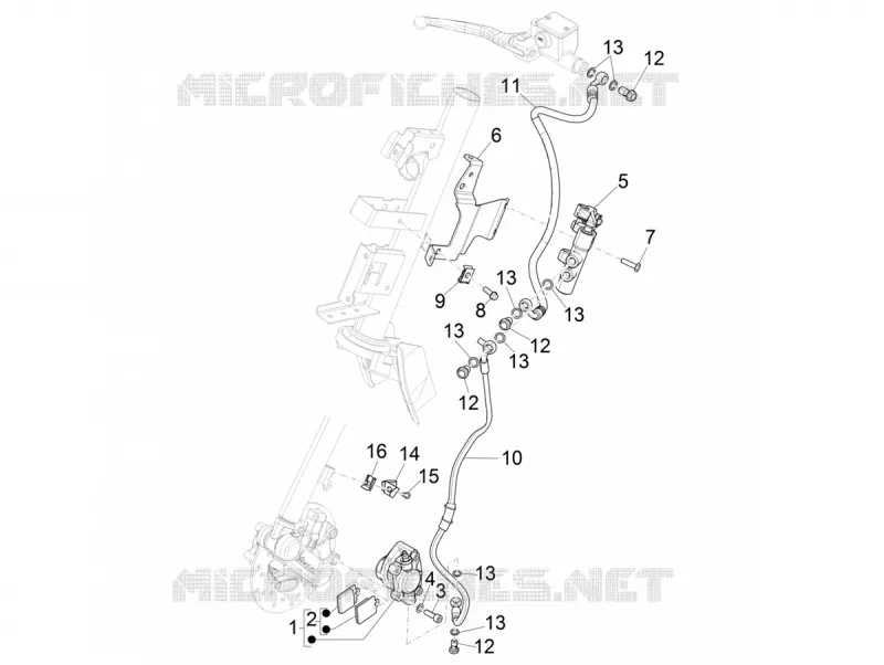 Brakes pipes - Calipers VESPA VESPA-SCOOTER Electric VESPA 2019  Elettrica Motociclo