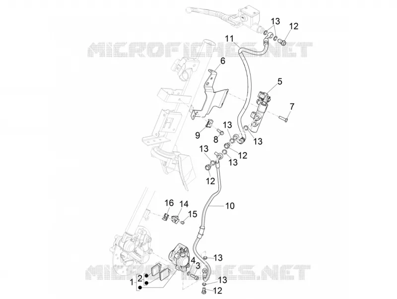 Brakes pipes - Calipers VESPA VESPA-SCOOTER Electric VESPA 2019  Elettrica Motociclo 70 km/h