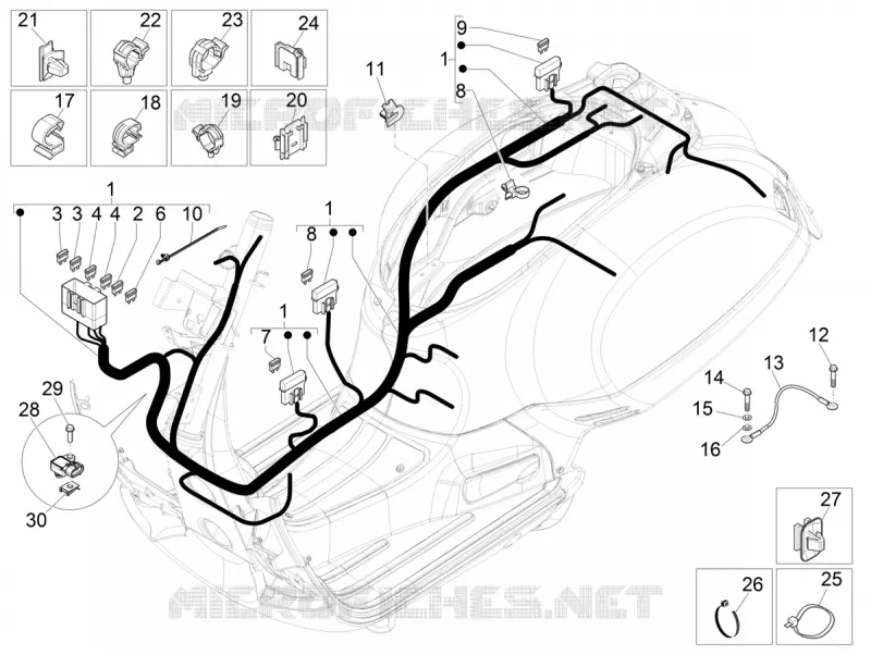 MAIN WIRING HARNESS VESPA VESPA-SCOOTER 125 GTS 2019  GTS 125 4T Euro 4 ABS