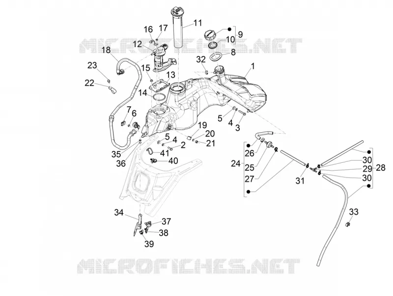 Fuel tank VESPA VESPA-SCOOTER 125 GTS 2019  GTS 125 4T Euro 4 ABS Super